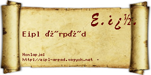 Eipl Árpád névjegykártya